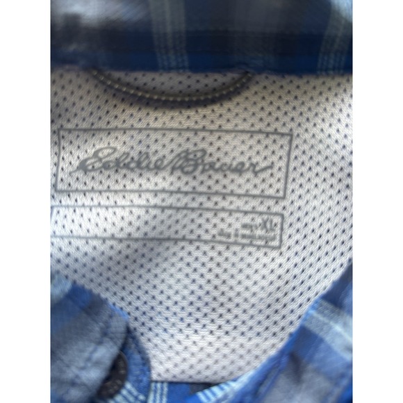 Eddie Bauer Shirt Mens Sz XL Plaid Vented Fishing Sport Shop Button - Picture 2 of 10
